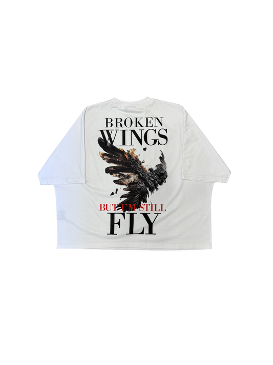 AI - Broken Wings Heavy Weight Crop Tee